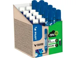 Pack pilot v-board master 10 marqueurs effacables a sec pointe conique moyenne 10 recharges 5 offertes coloris bleu
