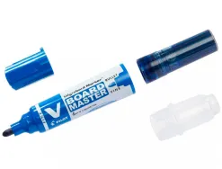 Pack pilot v-board master 10 marqueurs effacables a sec pointe conique moyenne 10 recharges 5 offertes coloris bleu