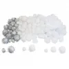 Pack pompons sodertex white - 3 tailles - 200 pcs - 2 coloris