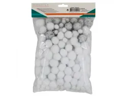 Pack pompons sodertex white - 3 tailles - 200 pcs - 2 coloris