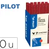 Pack roller pilot v7 pointe aiguille 0.7 mm avec regulateur d encre 16 + 4 offerts coloris rouge
