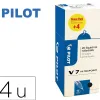 Pack roller pilot v7 pointe aiguille 0.7 mm avec regulateur d encre 16 + 4 offerts coloris noir