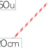 Paille en papier biodegradable coldis diametre 6mm longueur 20cm coloris rouge/blanc boite 250 unites