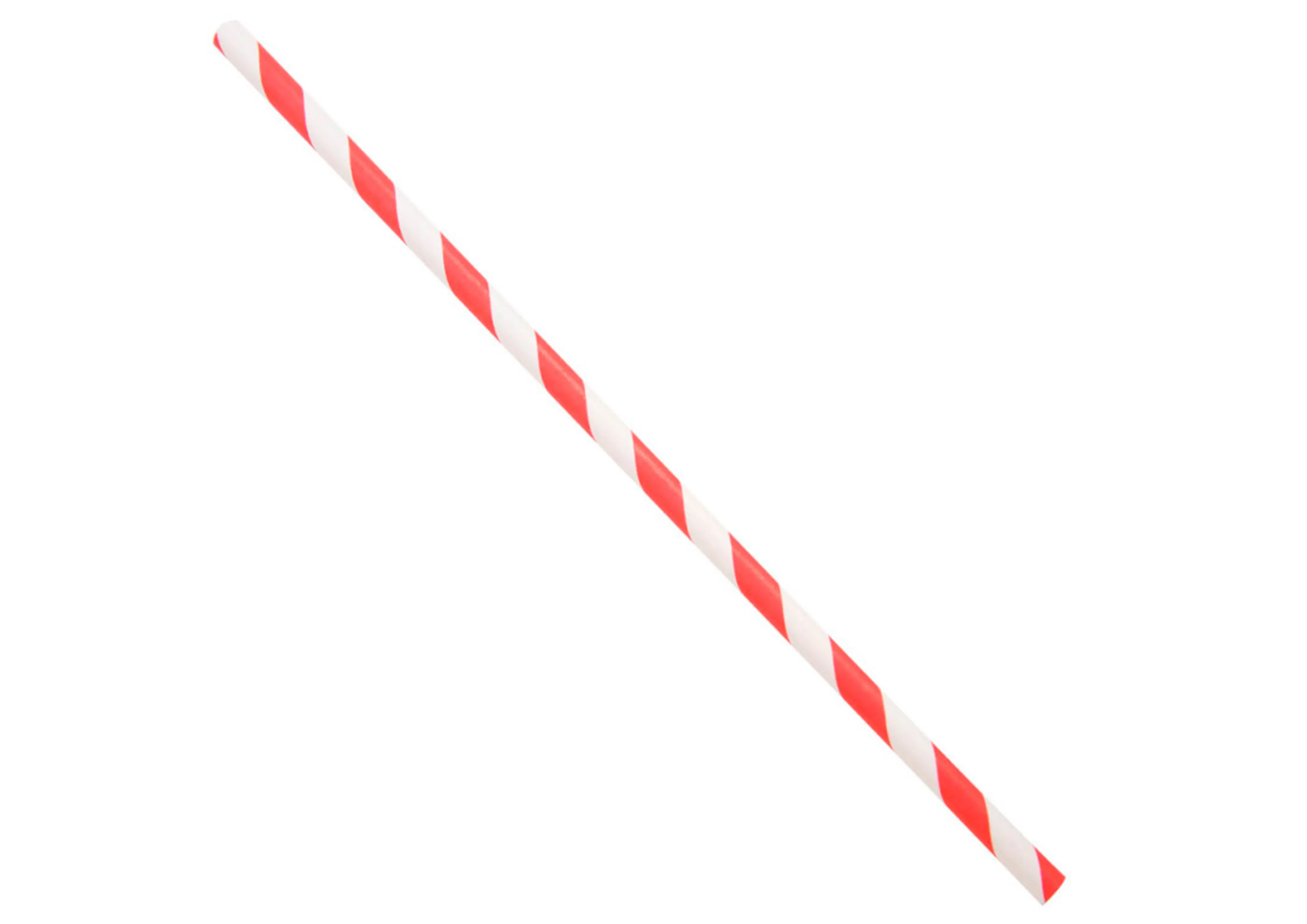 Paille en papier biodegradable coldis diametre 6mm longueur 20cm coloris rouge/blanc boite 250 unites