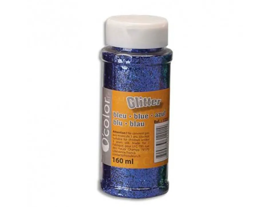 Paillettes o'color ultra brillantes coloris bleu pot saliere 160ml