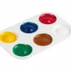 Palette de melange liderpapel en plastique pour peinture rectangulaire avec 6 trous 12,5x8,7 cm