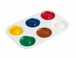 Palette de melange liderpapel en plastique pour peinture rectangulaire avec 6 trous 12,5x8,7 cm