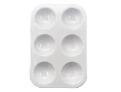 Palette de melange liderpapel en plastique pour peinture rectangulaire avec 6 trous 12,5x8,7 cm