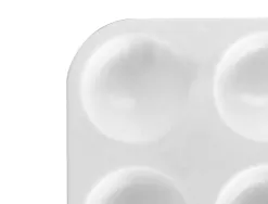 Palette de melange liderpapel en plastique pour peinture rectangulaire avec 6 trous 12,5x8,7 cm