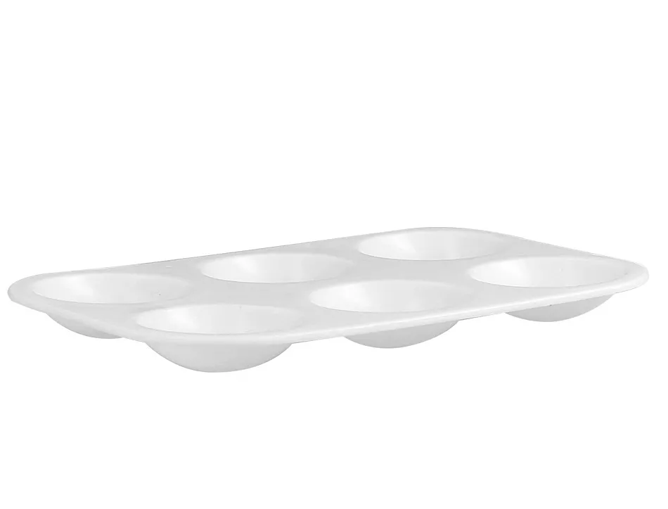 Palette de melange liderpapel en plastique pour peinture rectangulaire avec 6 trous 12,5x8,7 cm