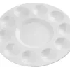 Palette de melange liderpapel en plastique pour peinture ronde avec 10 trous 17 cm