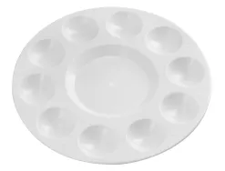 Palette de melange liderpapel en plastique pour peinture ronde avec 10 trous 17 cm
