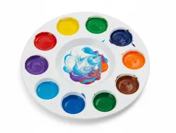 Palette de melange liderpapel en plastique pour peinture ronde avec 10 trous 17 cm