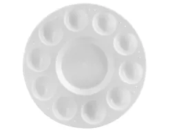 Palette de melange liderpapel en plastique pour peinture ronde avec 10 trous 17 cm