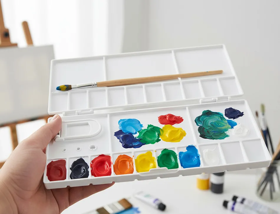 Palette de melange liderpapel en plastique pour peinture pliable 20x10x1,8 cm