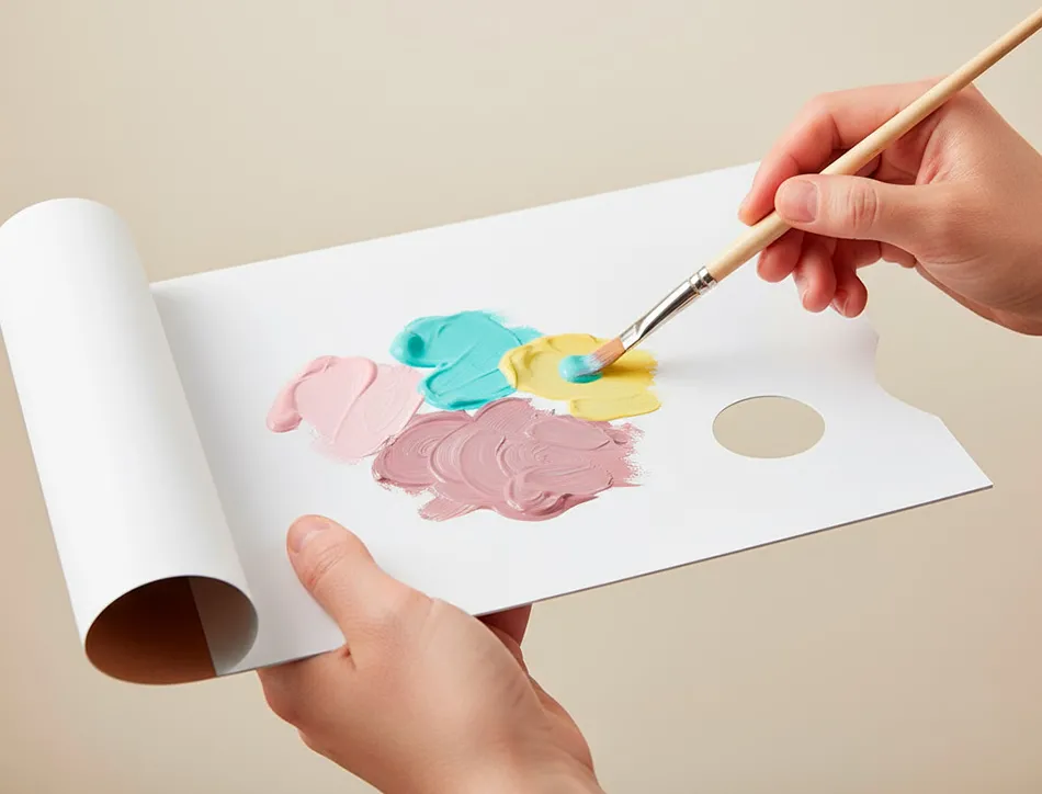 Palette jetable pour melange liderpapel en plastique pour peinture 40 feuilles 58g/m2