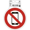 Panneau adhesif exacompta pvc antiderapant telephone mobile interdit 10cm coloris rouge