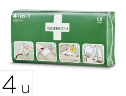 Pansement cederroth grand stopsang 4-en-1 contient 1 compresse speciale 14x23cm 2 bandes elastiques usage unique 10cmx3m