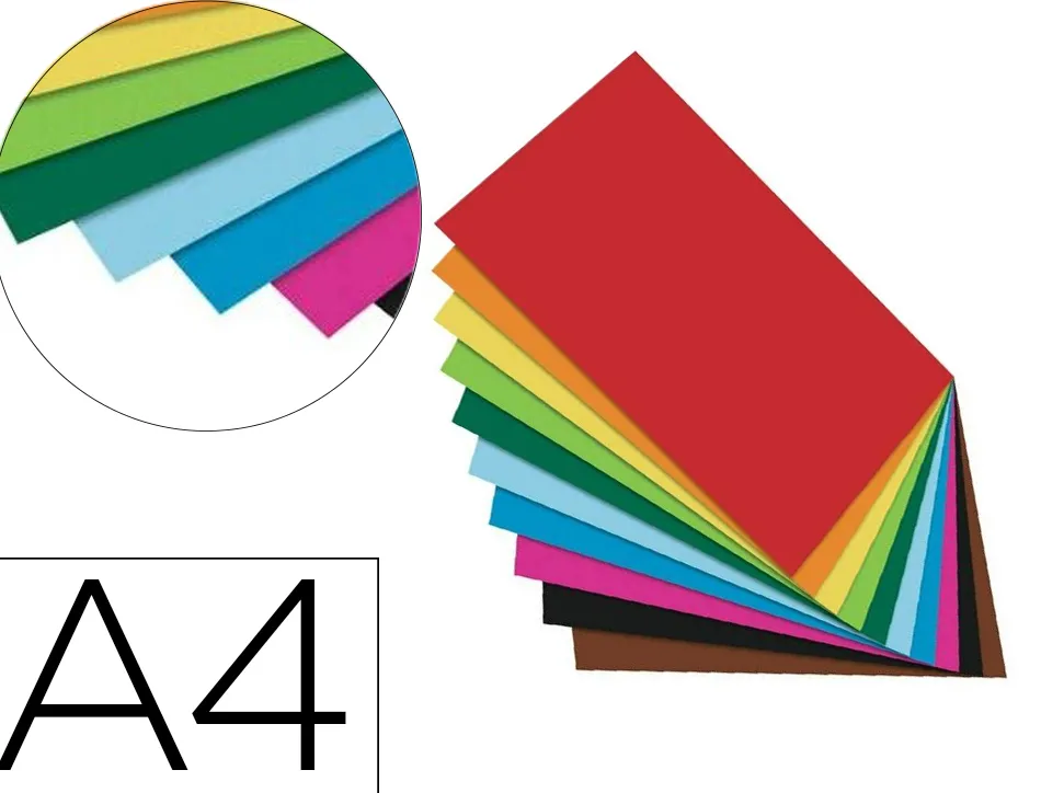 Papier a dessin teinte folia din a4 130g 10 coloris assortis paquet 100 unites