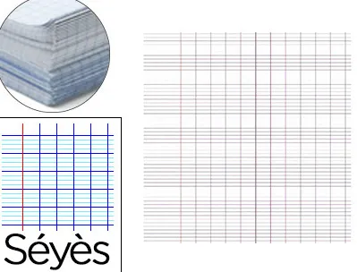 Papier affiche maildor réglure séyès 60x80cm 90g coloris blanc paquet 25f