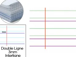 Papier affiche maildor réglure dl 3mm 60x80cm 90g coloris blanc paquet 25f