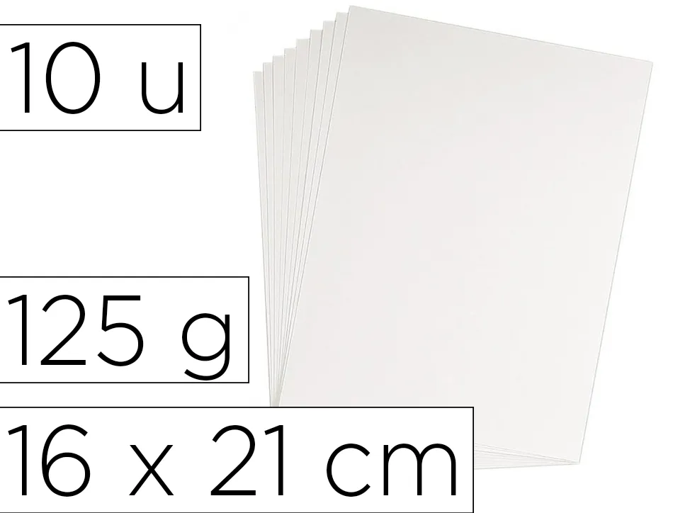 Papier buvard coutal 125g 16x21cm coloris blanc pochette 10 unites