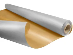 Papier cadeau kraft duo metal 60gr rouleau 0,69x50m coloris or / argent