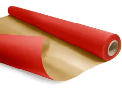 Papier cadeau kraft duo metal 60gr rouleau 0,69x50m coloris rouge / or