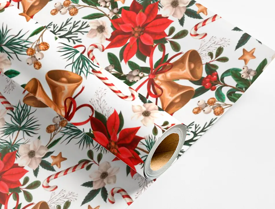 Papier cadeau liderpapel noel rouleau 0,70x2m 60g motifs assortis c-2024