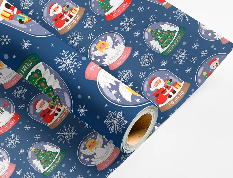 Papier cadeau liderpapel noel rouleau 0,70x2m 60g motifs assortis c-2024