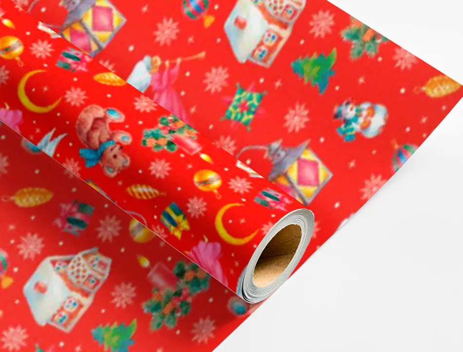 Papier cadeau liderpapel noel rouleau 0,70x2m 60g motifs assortis c-2024