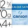 Papier calque canson crayon encre dessin industriel 70/75g a4+ 320x240mm pochette 12f
