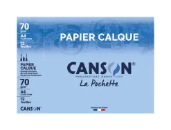 Papier calque canson crayon encre dessin industriel 70/75g a4 297x210mm pochette 12f