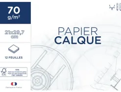 Papier calque clairefontaine 1er prix 21x29,7cm 70g pochette 12 feuilles