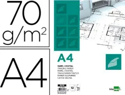 Papier calque liderpapel a4 210x297mm 70g sachet 12 feuilles