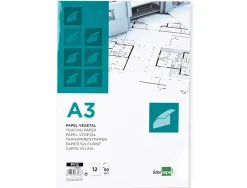 Papier calque liderpapel a3 297x420mm 90g sachet de 12 feuilles