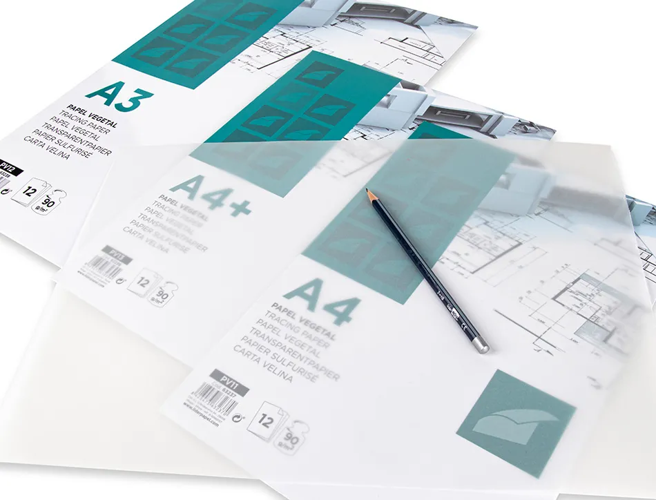 Papier calque liderpapel a4+ 320x240mm 90g sachet 12 feuilles