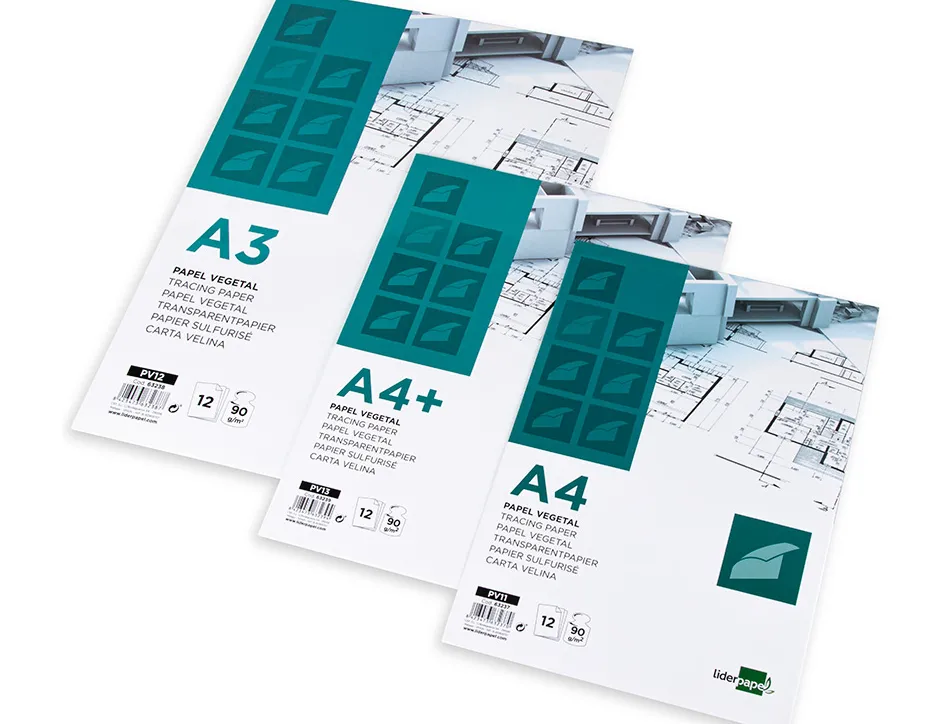 Papier calque liderpapel a4 210x297mm 90g sachet de 12 feuilles