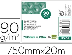 Papier calque liderpapel 75cmx20m 90g rouleau