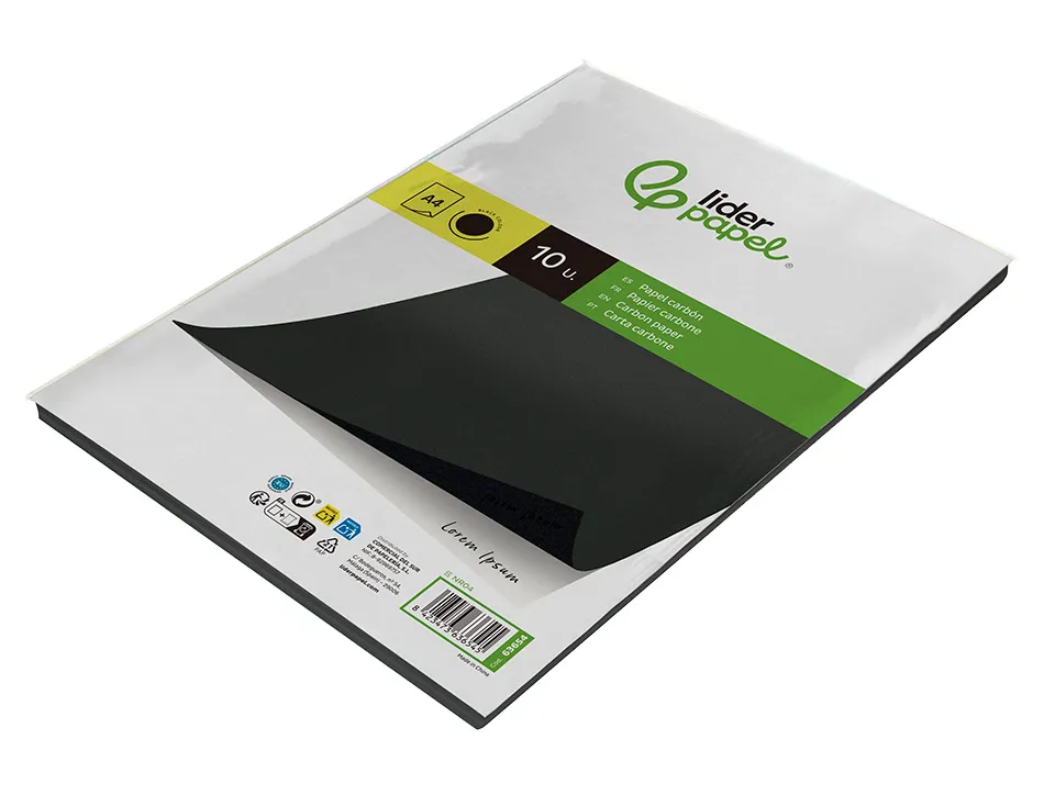 Papier carbone liderpapel film noir format a4 boîte de 10 feuilles