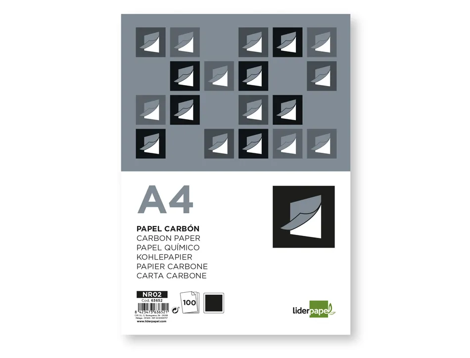 Papier carbone liderpapel film noir format a4 boîte de 100 feuilles