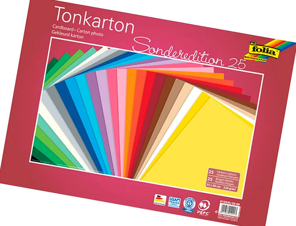 Papier cartonné 180g/m , din a4, 100 feuilles 10 coloris assortis