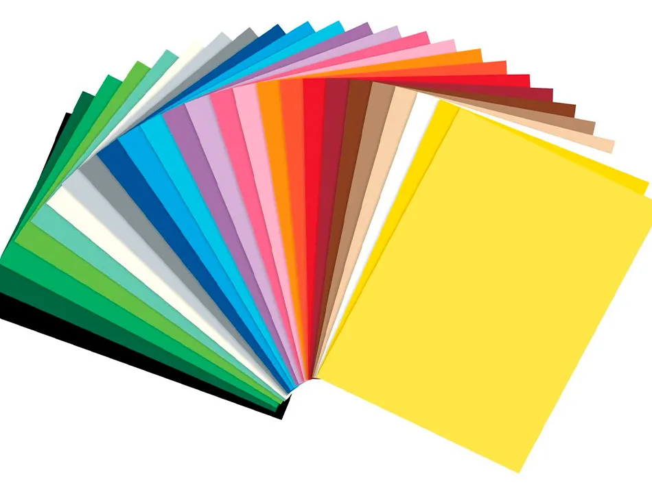Papier cartonné 180g/m , din a4, 100 feuilles 10 coloris assortis