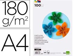 Papier cartonné liderpapel a4 180g/m2 10 coloris assortis paquet 100f