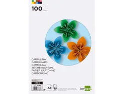 Papier cartonné liderpapel a4 180g/m2 10 coloris assortis paquet 100f