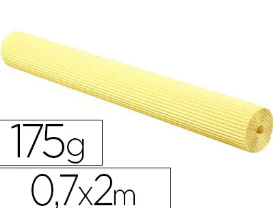 Papier cartonné maildor 175g/m2 ondulé maxi cannelure unicolore jaune rouleau 2x0.7m