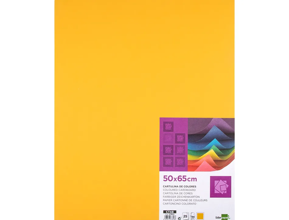 Papier cartonne liderpapel 50x65cm 180gr coloris vieil or paquet 25 feuilles