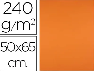 Papier cartonne liderpapel 50x65cm 240gr coloris orange paquet 25 feuilles