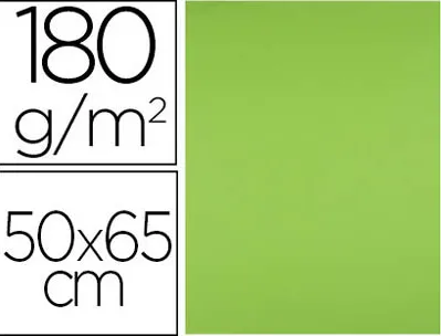 Papier cartonne liderpapel 50x65cm 180gr coloris vert pistache paquet 25 feuilles