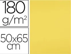 Papier cartonne liderpapel 50x65cm 180gr coloris jaune citron paquet 25 feuilles